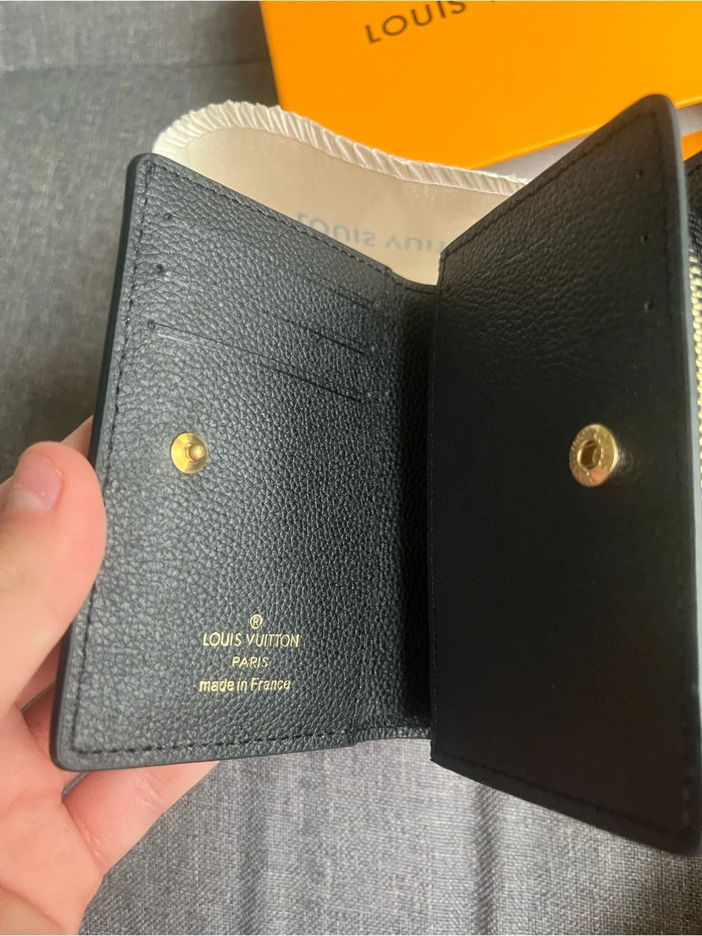 Louis Vuitton black wallet and card holder